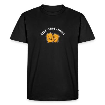 Live Love Nugs Funny Chicken Nugget Funny Nugget L - Men's Premium Organic T-Shirt - black - Front - Nico (187cm)