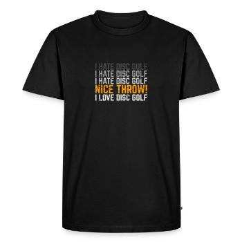 I Love Disc Golf Funny Disc Golf Player Funny Fris - Men's Premium Organic T-Shirt - black - Front - Nico (187cm)