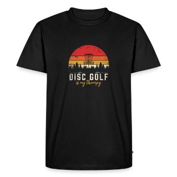 Disc Golf Is My Therapy Funny Frisbee Golf Disc Go - T-shirt Premium bio Homme - noir - Devant - Nico (187cm)