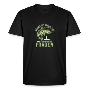 Les hommes qui sont pêcheurs ont les plus belles femmes - T-shirt Premium bio Homme - noir - Devant - Nico (187cm)