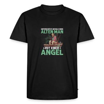 Never underestimate an old man with an Ang - Men's Premium Organic T-Shirt - black - Front - Nico (187cm)