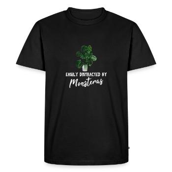 Easily Distracted By Monstera's Monstera Mom Plant - Men's Premium Organic T-Shirt - black - Front - Nico (187cm)