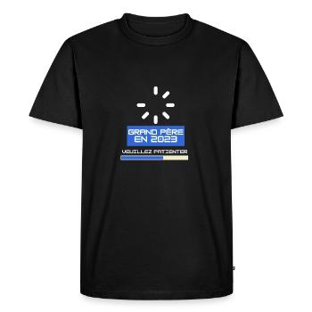 Grand Père en 2023 Pour Futur Papy Naissance Bébé - Men's Premium Organic T-Shirt - black - Front - Nico (187cm)