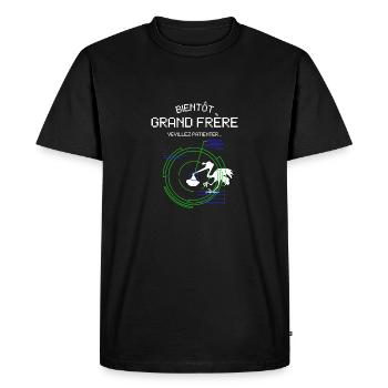 Bientôt Grand Frère Pour Futur Grand frère - Men's Premium Organic T-Shirt - black - Front - Nico (187cm)