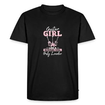 Guitar Girl Like A Normal Girl Only Louder Funny G - Men's Premium Organic T-Shirt - black - Front - Nico (187cm)