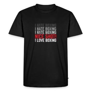 I Hate Boxing I Love Boxing Funny Boxing Lover Stu - Men's Premium Organic T-Shirt - black - Front - Nico (187cm)