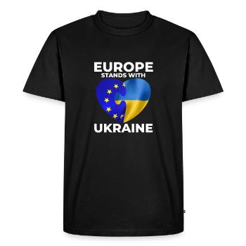 Europe supports Ukraine - Men's Premium Organic T-Shirt - black - Front - Nico (187cm)