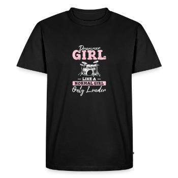 Drummer Girl Funny Drummer Percussion Drums Band M - T-shirt Premium bio Homme - noir - Devant - Nico (187cm)