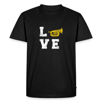 Love Trompettes Drôle De Trompettiste Fanfare J - T-shirt Premium bio Homme - noir - Devant - Nico (187cm)