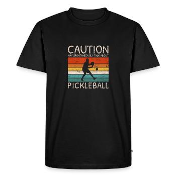 La prudence peut parler spontanément de Pickleball Pl - T-shirt Premium bio Homme - noir - Devant - Nico (187cm)