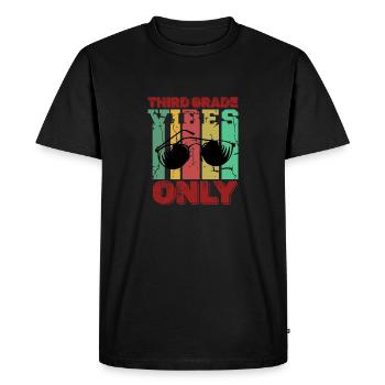 Vibrations de troisième année 3e année Rétro Retour à l’école - T-shirt Premium bio Homme - noir - Devant - Nico (187cm)