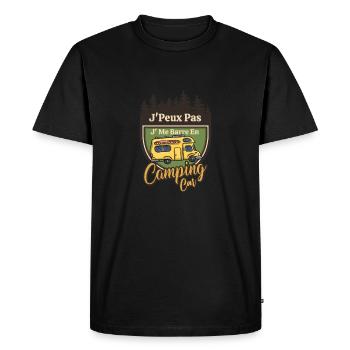 Je Peux Pas Je Me Barre En Camping Car - T-shirt Premium bio Homme - noir - Devant - Nico (187cm)