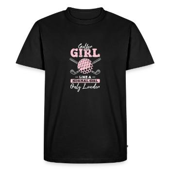 Golfeuse Filles Golf Drôle Amateur de Golf Drôle G - T-shirt Premium bio Homme - noir - Devant - Nico (187cm)