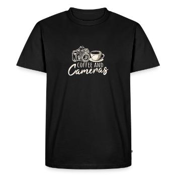 Coffee And Cameras Funny Photography Lover Cool Ph - Men's Premium Organic T-Shirt - black - Front - Nico (187cm)