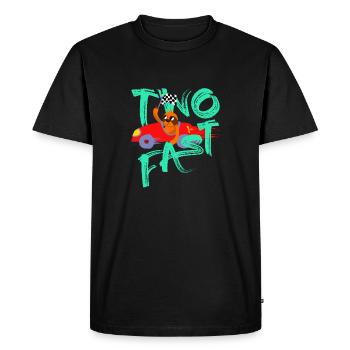 Deux voitures de course rapides paresseux 2 ans 2ème anniversaire - T-shirt Premium bio Homme - noir - Devant - Nico (187cm)
