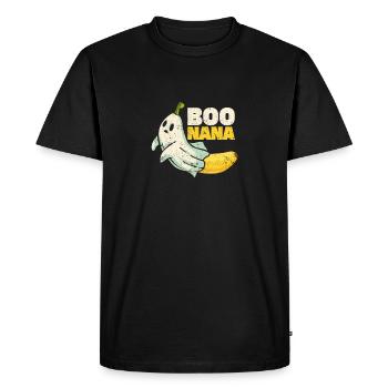 Boonana Mignon Fantôme Banane Halloween - T-shirt Premium bio Homme - noir - Devant - Nico (187cm)