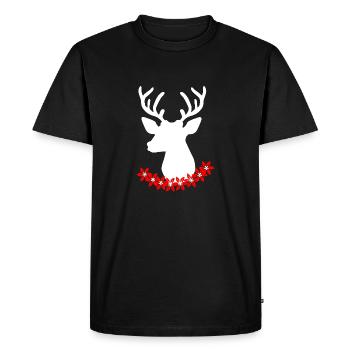 Cerf suisse - T-shirt Premium bio Homme - noir - Devant - Nico (187cm)