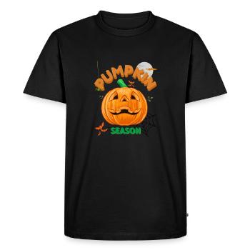 La saison Citrouille Arbre d’automne Orange Feuilles d’automne - T-shirt Premium bio Homme - noir - Devant - Nico (187cm)