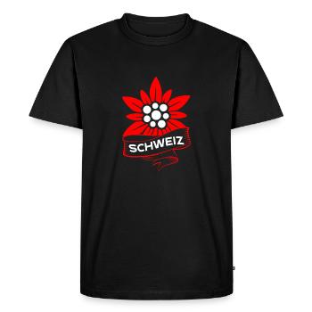 Gentiane suisse - T-shirt Premium bio Homme - noir - Devant - Nico (187cm)