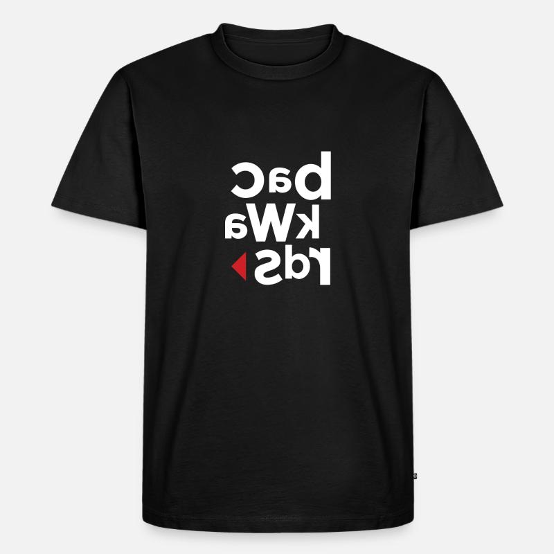 Backward - Männer Premium Bio T-Shirt - Schwarz
