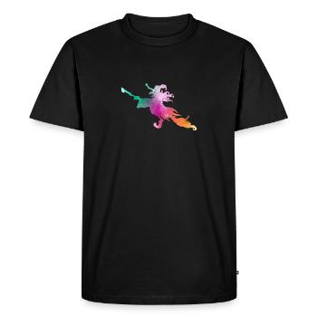 Flying Witch broom Air Funny Halloween Witches - Men's Premium Organic T-Shirt - black - Front - Nico (187cm)