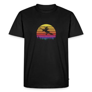 Balai Flying Witch Air Drôle de sorcières d’Halloween - T-shirt Premium bio Homme - noir - Devant - Nico (187cm)