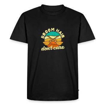Drôle Halloween Witch Broomstick Fan Broom Hair - T-shirt Premium bio Homme - noir - Devant - Nico (187cm)