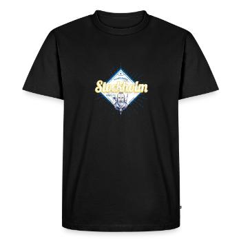 Stockholm Capital Sweden Viking Retro - Men's Premium Organic T-Shirt - black - Front - Nico (187cm)