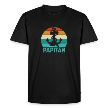Herren Papitän Papa und Kapitän Lustiges - T-shirt Premium bio Homme - noir - Devant - Nico (187cm)