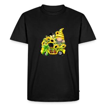 Camion Tournesol Clipart Gnome - T-shirt Premium bio Homme - noir - Devant - Nico (187cm)