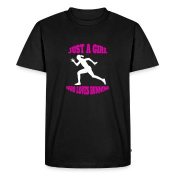 Jogger run fit jogging run cardio training - Men's Premium Organic T-Shirt - black - Front - Nico (187cm)