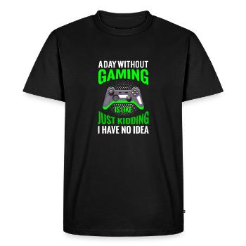 Vêtements pour les joueurs - le jeu est un style de vie - T-shirt Premium bio Homme - noir - Devant - Nico (187cm)