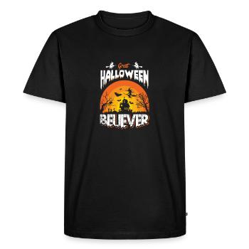 Happy Halloween Party Witch Bat Scary Haunting - Men's Premium Organic T-Shirt - black - Front - Nico (187cm)