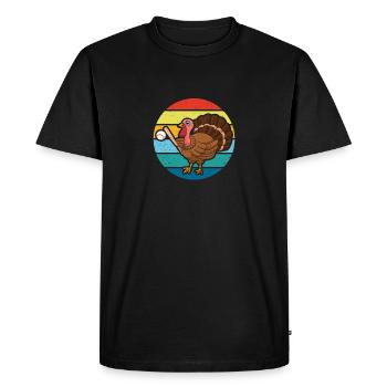 Turquie Jour Baseball Thanksgiving Sports Automne Automne - T-shirt Premium bio Homme - noir - Devant - Nico (187cm)