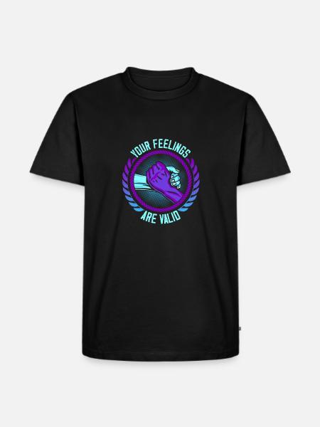 Your Feelings Are Valid Depression Help Suicide Pr - Men's Premium Organic T-Shirt - black