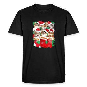 Chats de Noël à l’intérieur Des bas pour Noël - T-shirt Premium bio Homme - noir - Devant - Nico (187cm)