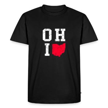 carte ohio vintage - T-shirt Premium bio Homme - noir - Devant - Nico (187cm)