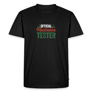 Testeur officiel de gui Drôle de Noël - T-shirt Premium bio Homme - noir - Devant - Nico (187cm)