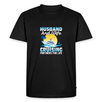 Partenaires de croisière mari et femme pour life cruise - T-shirt Premium bio Homme - noir - Devant - Nico (187cm)