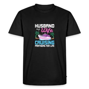 Mari et femme Partenaires de croisière pour la vie Vacati - T-shirt Premium bio Homme - noir - Devant - Nico (187cm)