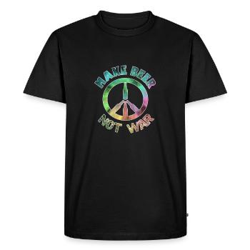 Make Beer Not War - Men's Premium Organic T-Shirt - black - Front - Nico (187cm)