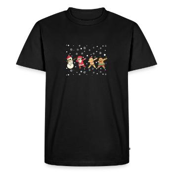 Dabbing Père Noël Amis équipage Noël - T-shirt Premium bio Homme - noir - Devant - Nico (187cm)