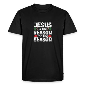 Noël chrétien de Noël Jésus est la raison - T-shirt Premium bio Homme - noir - Devant - Nico (187cm)