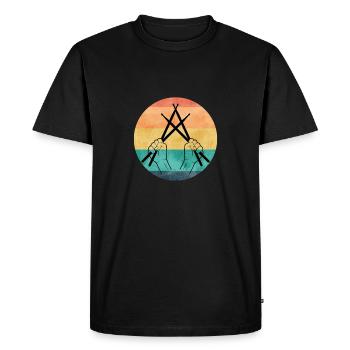 Drummer Drumsticks Retro Vintage T-Shirt - T-shirt Premium bio Homme - noir - Devant - Nico (187cm)