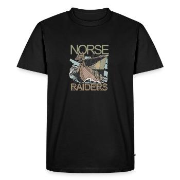 Norse Raiders Nordic Robbers Vikings Norway - Men's Premium Organic T-Shirt - black - Front - Nico (187cm)