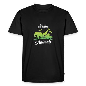 I was born to save animals Animal welfare Climate change - Men's Premium Organic T-Shirt - black - Front - Nico (187cm)