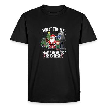 Funny Xmas Humor What the Ef Happened to 2022 - Men's Premium Organic T-Shirt - black - Front - Nico (187cm)