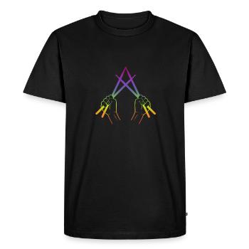 Pilons colorés - T-shirt Premium bio Homme - noir - Devant - Nico (187cm)