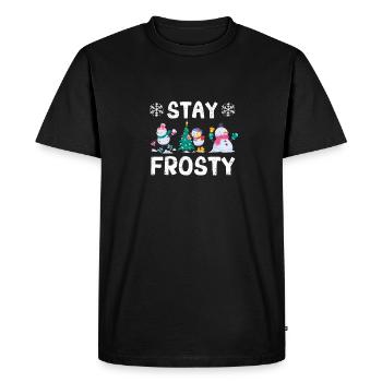 Drôle de pyjama de Noël Cool Bonhomme de Neige Noël - T-shirt Premium bio Homme - noir - Devant - Nico (187cm)