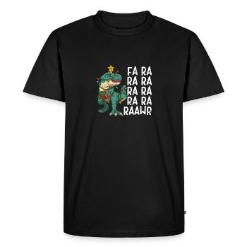 Dinosaure Fa Ra Ra Ra Rawr T-Rex Drôle - T-shirt Premium bio Homme - noir - Devant - Nico (187cm)